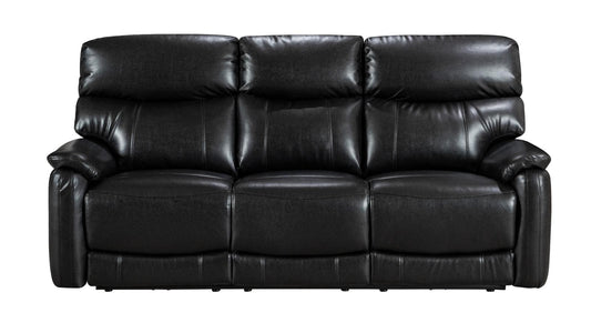DFS Black Milano Leather Electric / Power Reclining Sofa Range 3 Seater Sofa Suite With USB Charging Ports