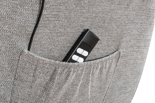 Dual Motor Lewson Grey Fabric Rise & Recliner 1 Seater Sofa / Armchair