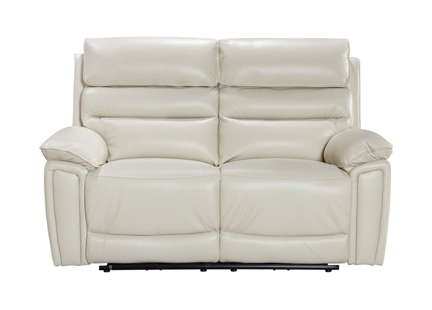 Donald Ivory Cream Leather Electric / Power Reclining 2 Seater Sofa With USB Charging Ports