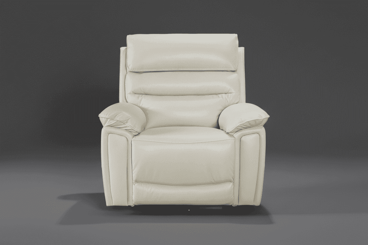 Bundle Deal! DFS Lawson Cream Leather Electric Reclining 3 Seater Sofa + 2 Armchairs Sofa Set With USB Charging Ports & Drop Down Tray Table