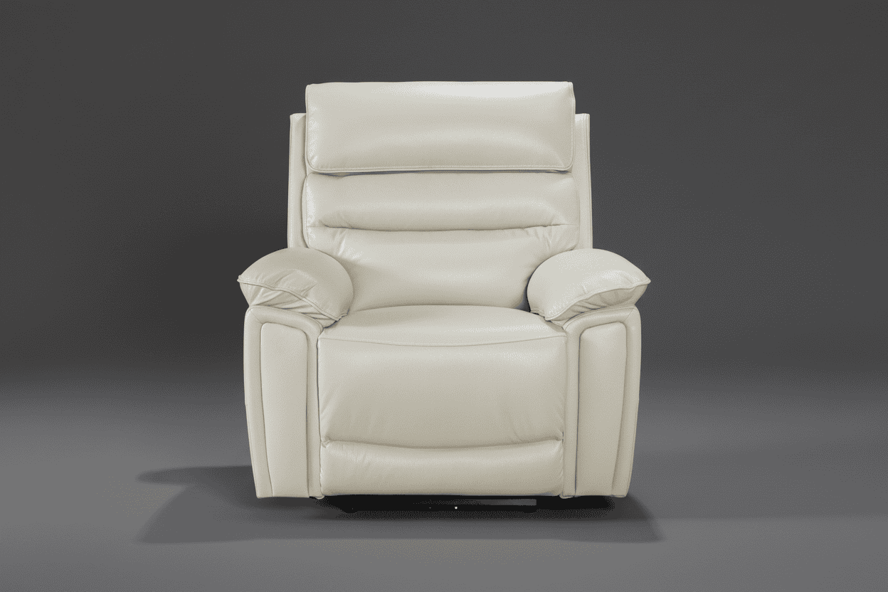 Bundle Deal! DFS Lawson Cream Leather Electric Reclining 3 Seater Sofa + 2 Armchairs Sofa Set With USB Charging Ports & Drop Down Tray Table