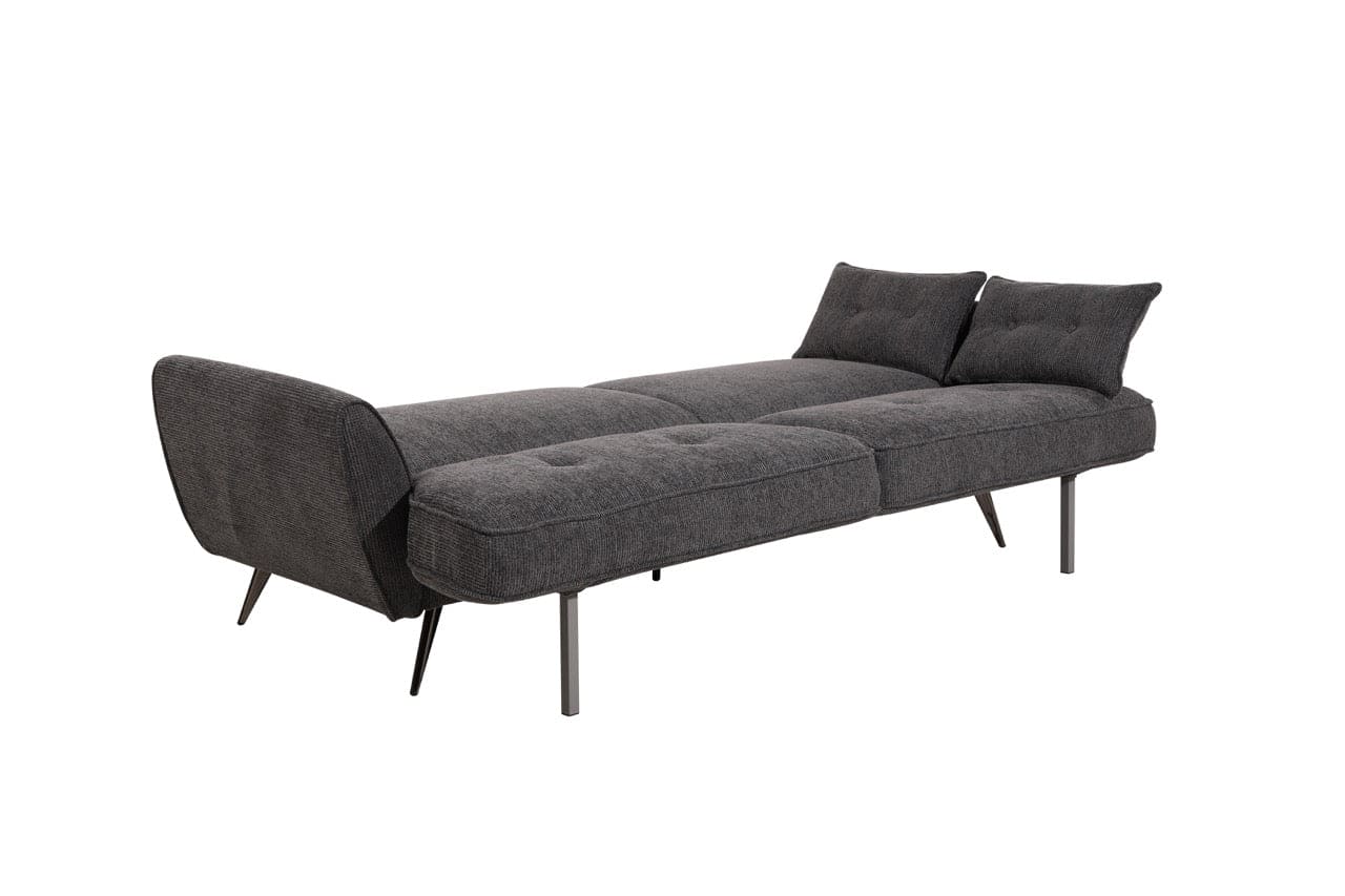 (Back In Stock 30th Sept) Athens Dark Grey Fabric 3 Seater Sofa Bed With Click-Clack Design