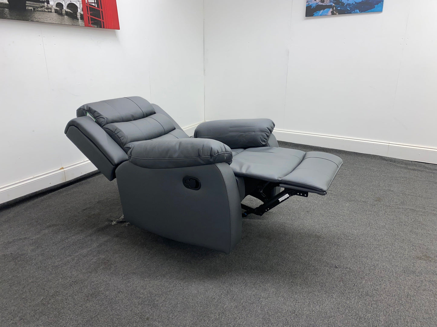 Lando Recliner Grey Leather 3 + 1 Seater Sofa Set | Couch |