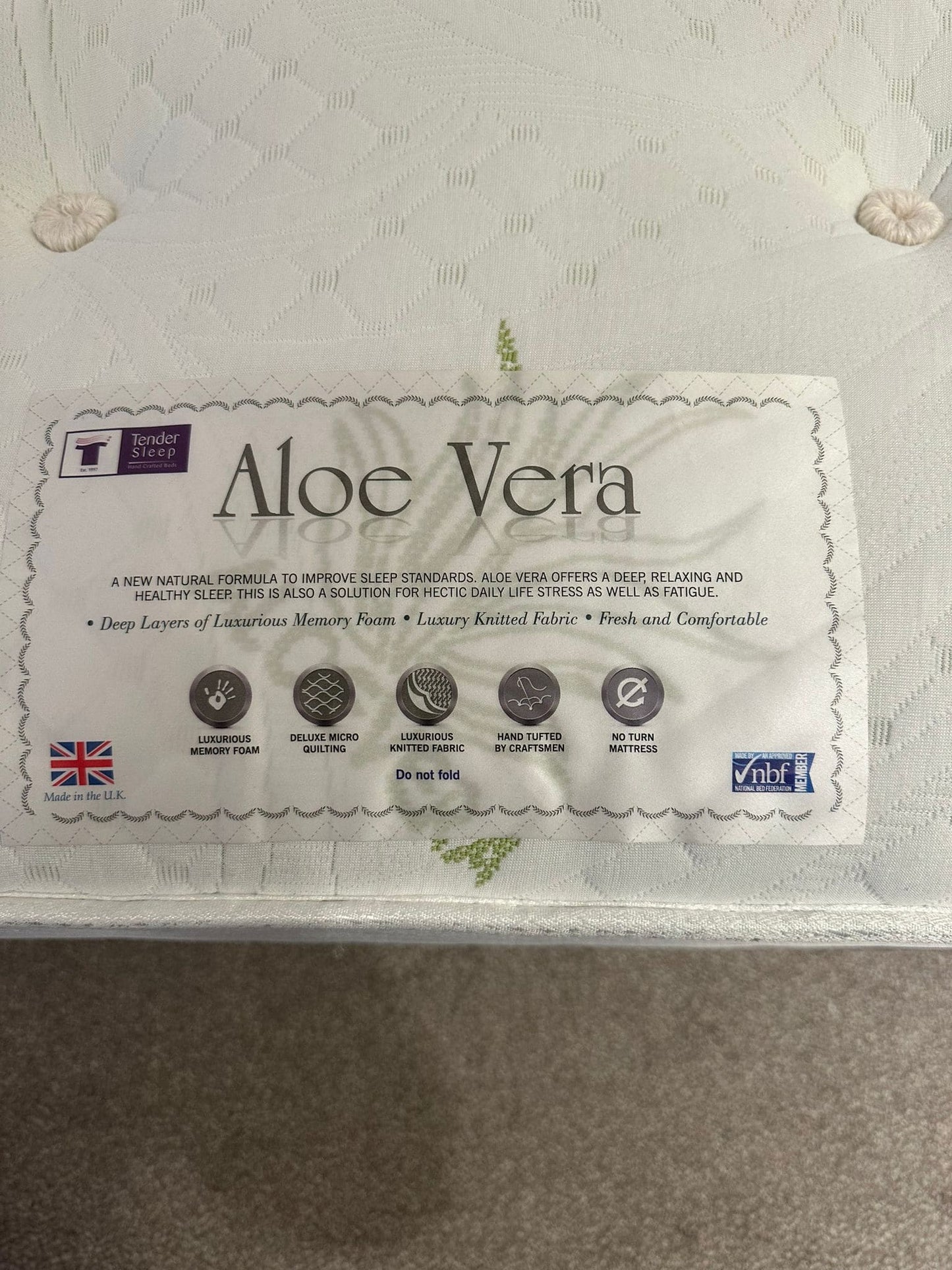 This Whole Bed - “ Aloe Vera “ Firm 1000 Pocket Sprung Mattress & Divan Bed Package With 2 Draws | Available in 3ft Single, 4'6ft Double or 5ft King