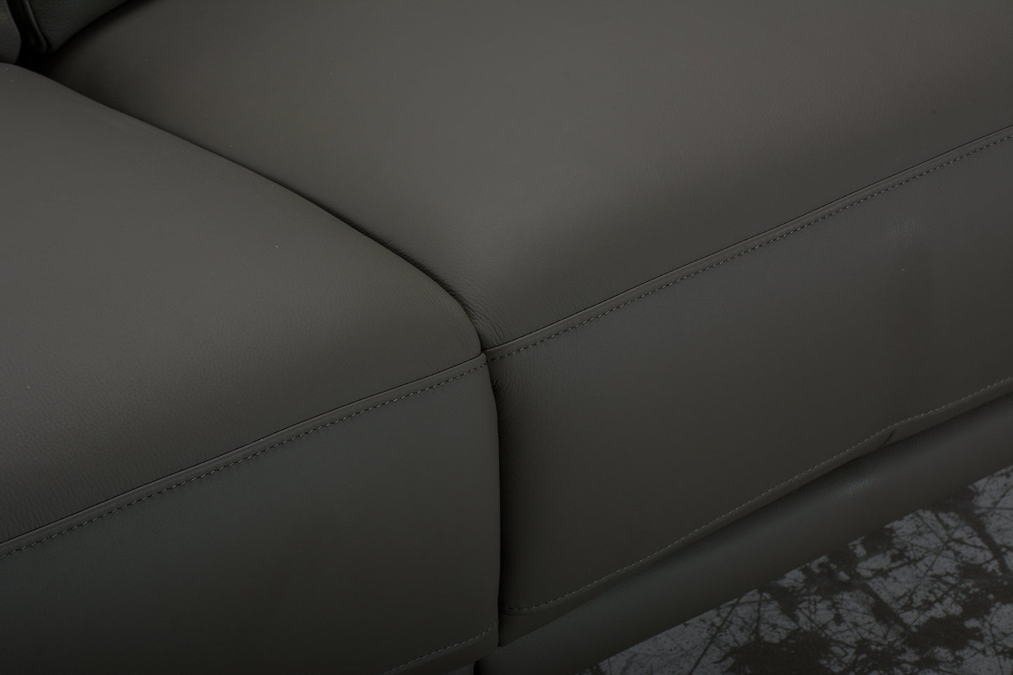 San Andreas Electric Recliner Grey Top Grain Leather 3 Seater Sofa With Power Headrests & USB Charging Ports