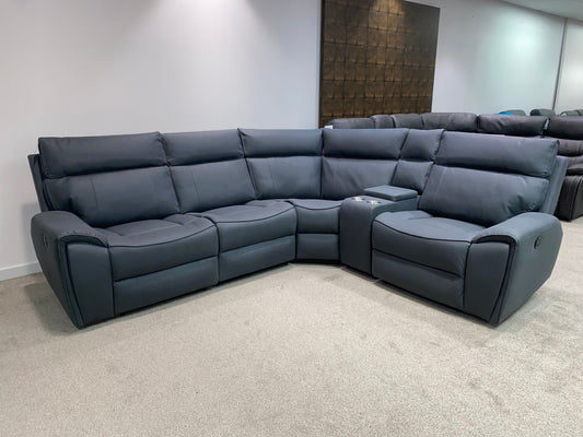 WHILE STOCK LASTS! Ronan Electric Recliner Corner Sofa + Drinks Console - RHF