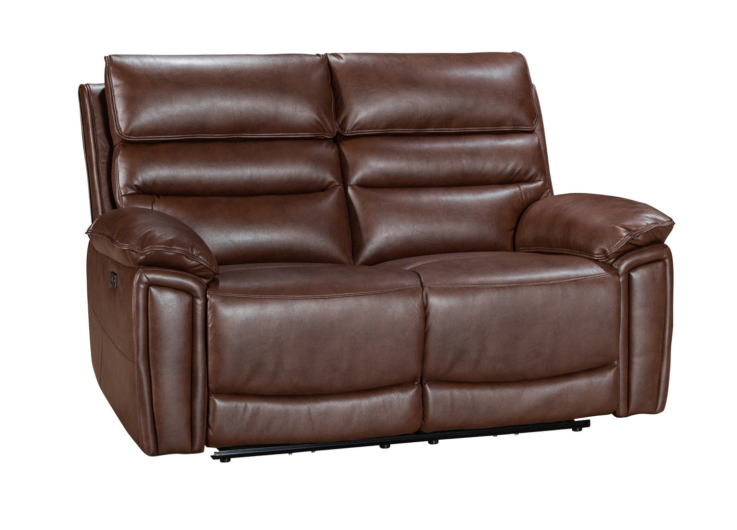 Donald Brown Leather Electric / Power Reclining 2 Seater Sofa With USB Charging Ports