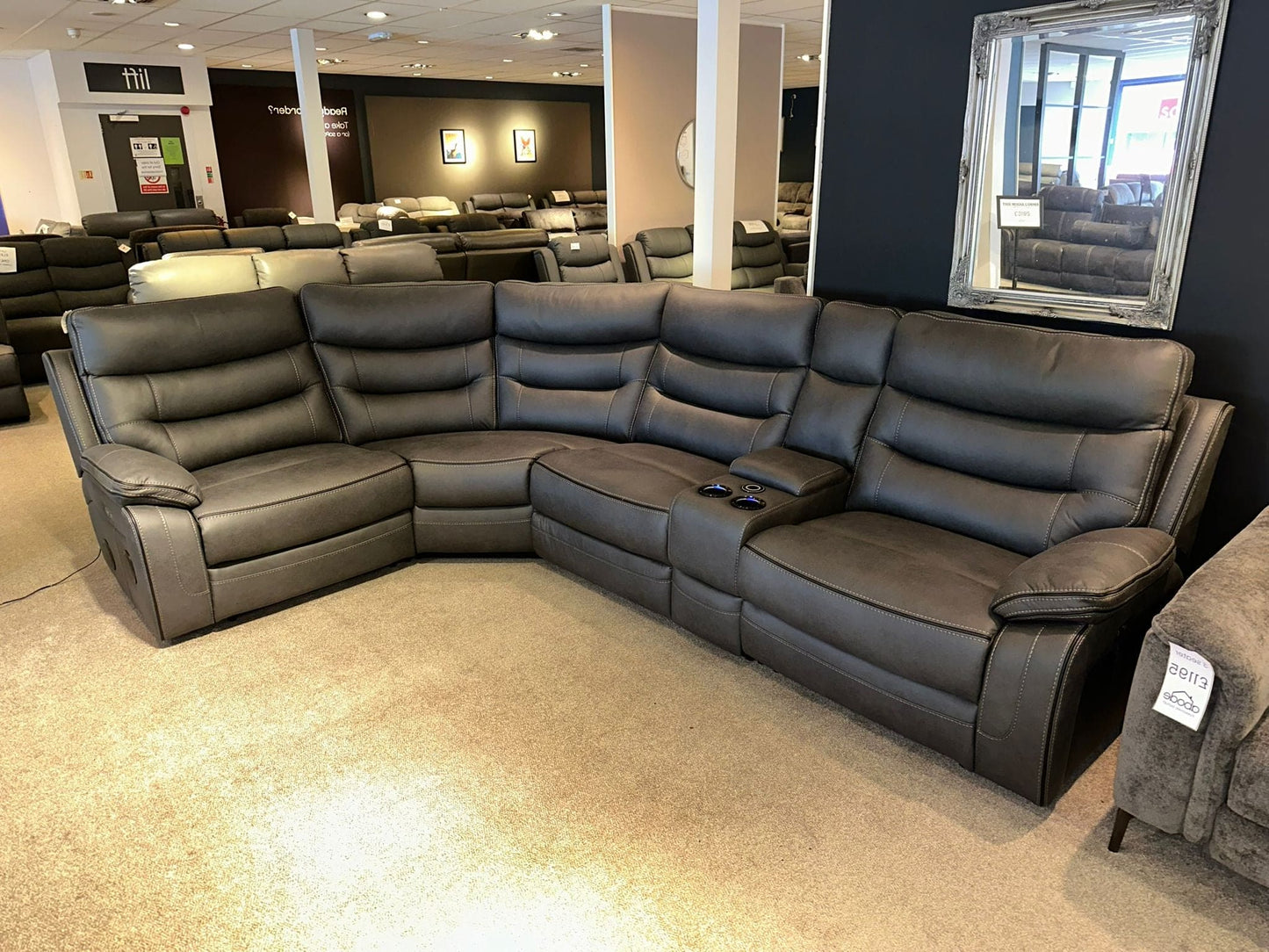 Cinema Corner Sofa - Smart Tech Power Recliner With Drinks Coolers & Extensive Features - 2C1C