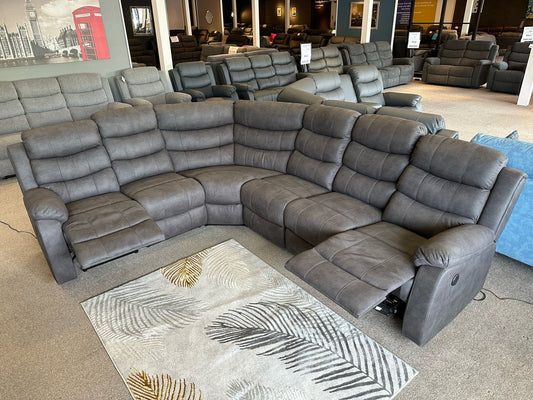 "Willow" Dark Grey Easy Clean Fabric Large 3C2 Recliner Modular Corner Sofa | Couch |