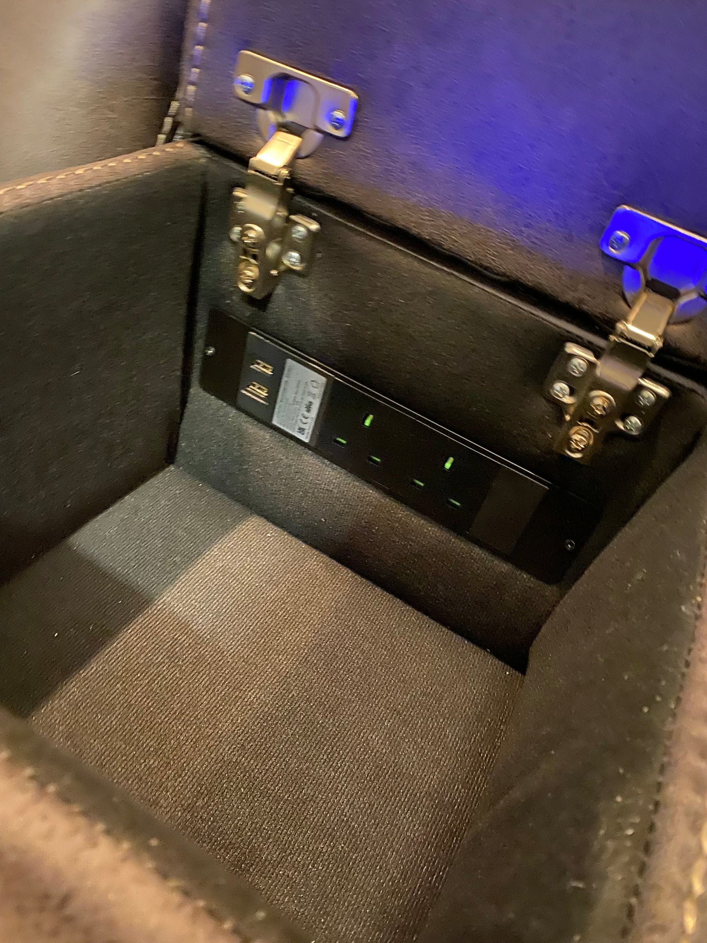 Cinema LHF Corner Sofa | Power Headrests | Drinks Coolers | Wireless Charging | Bluetooth Speakers | Express Smart Tech Grey Fabric Power Recliner Corner Sofa