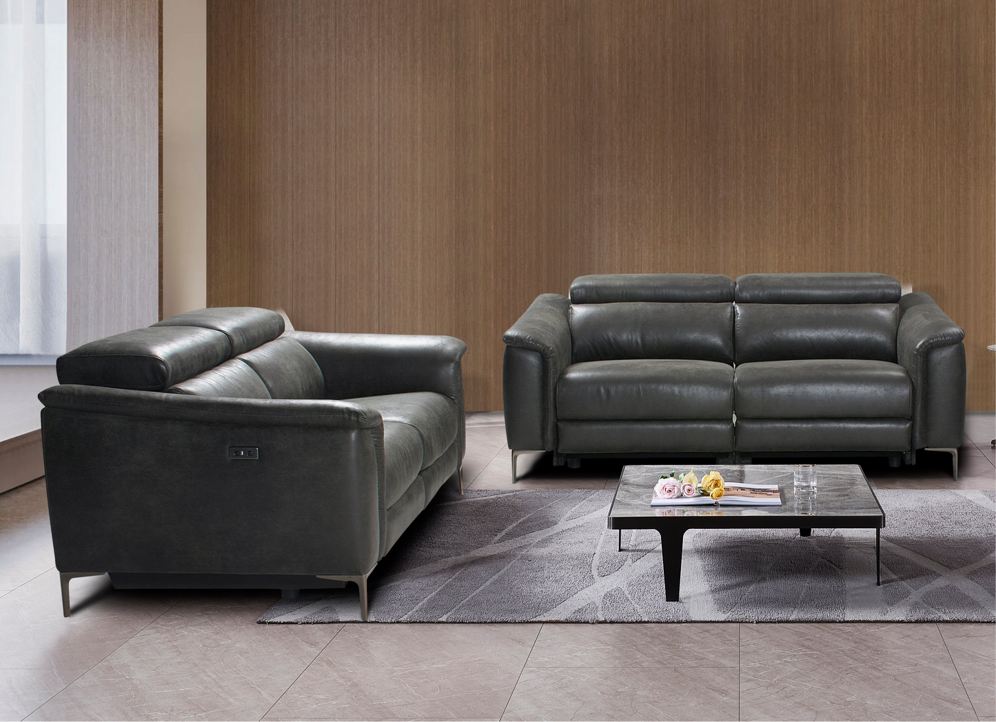 Tahithi Suede Electric Recliner Sofa Range With USB Charging Ports & Adjustable Headrests