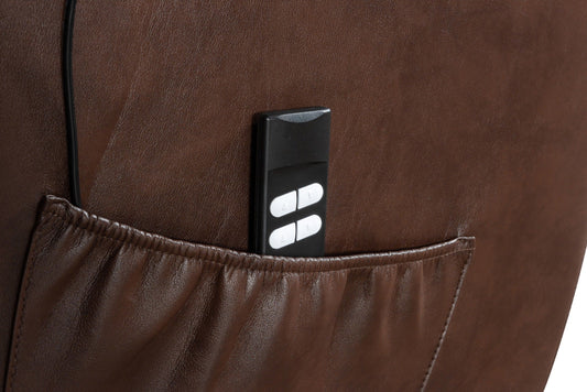 Dual Motor Electric Lando Brown Leather Rise & Recliner 1 Seater Sofa / Armchair