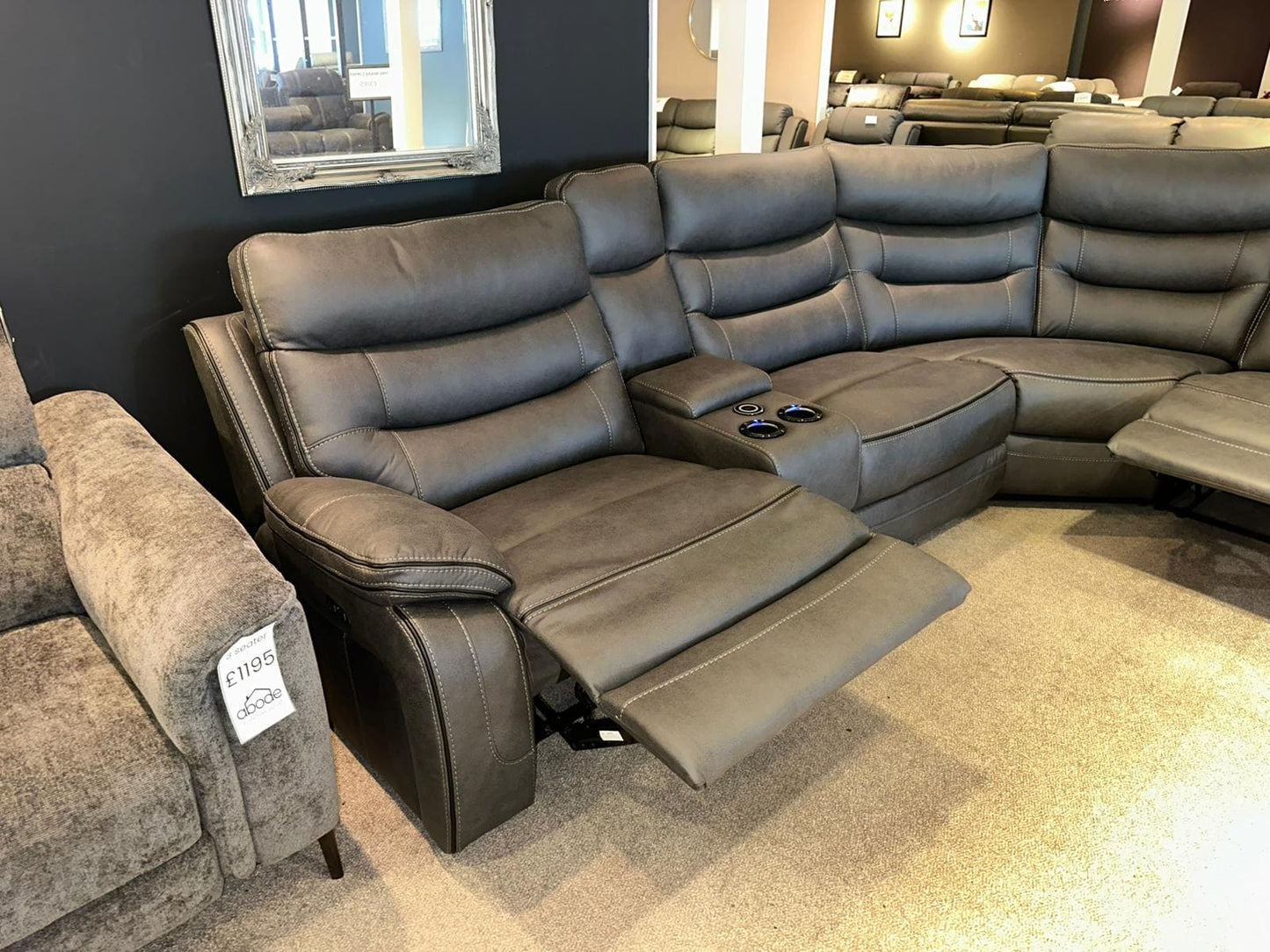 Cinema Corner Sofa - Smart Tech Power Recliner With Drinks Coolers & Extensive Features - 2C1C