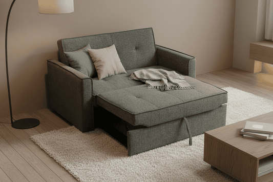 (Back In Stock 30th Sept) Soho Green Fabric 2 Seater Sofa Bed With Adjustable Backrest