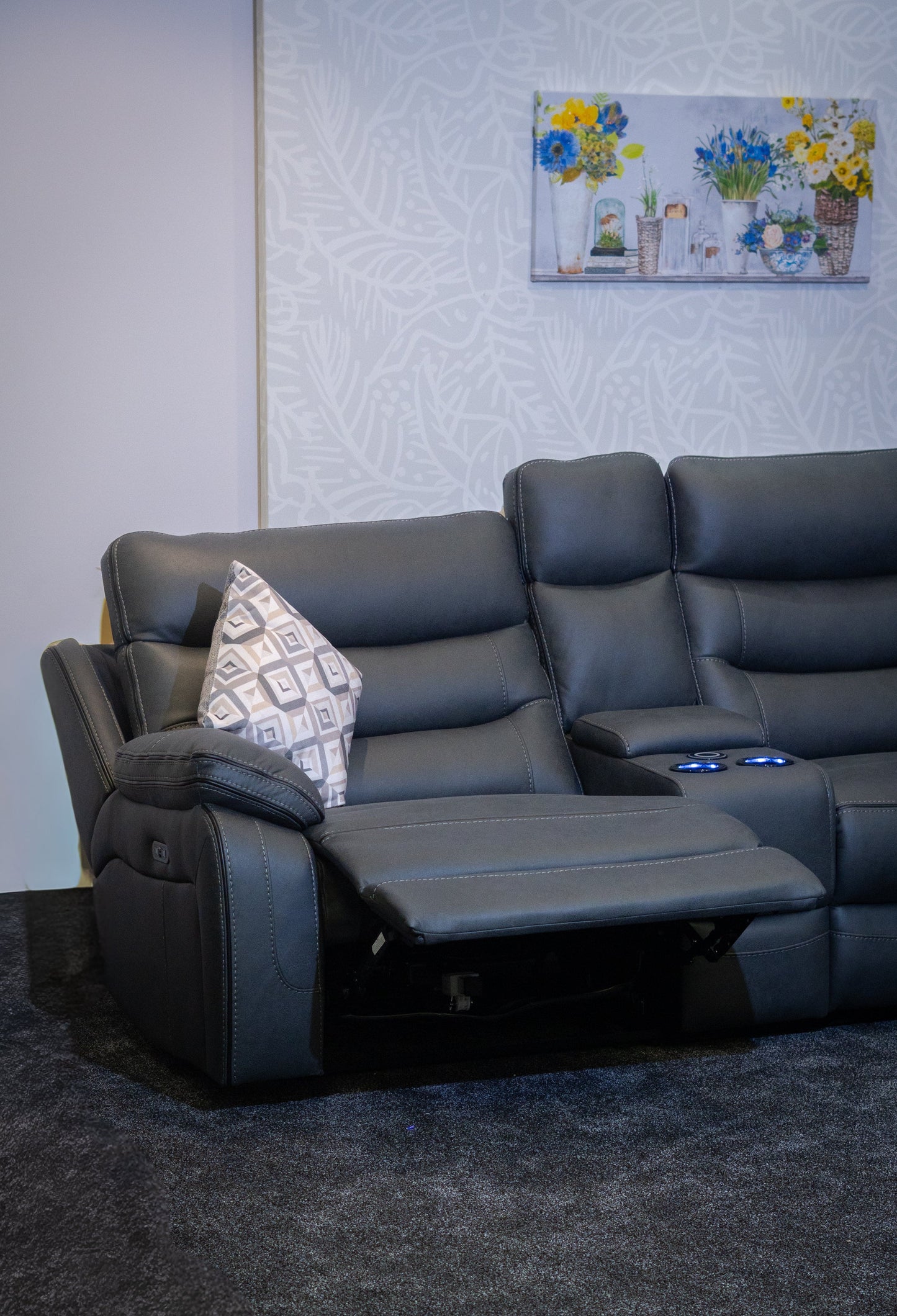Cinema Corner Sofa - Smart Tech Power Recliner With Drinks Coolers & Extensive Features