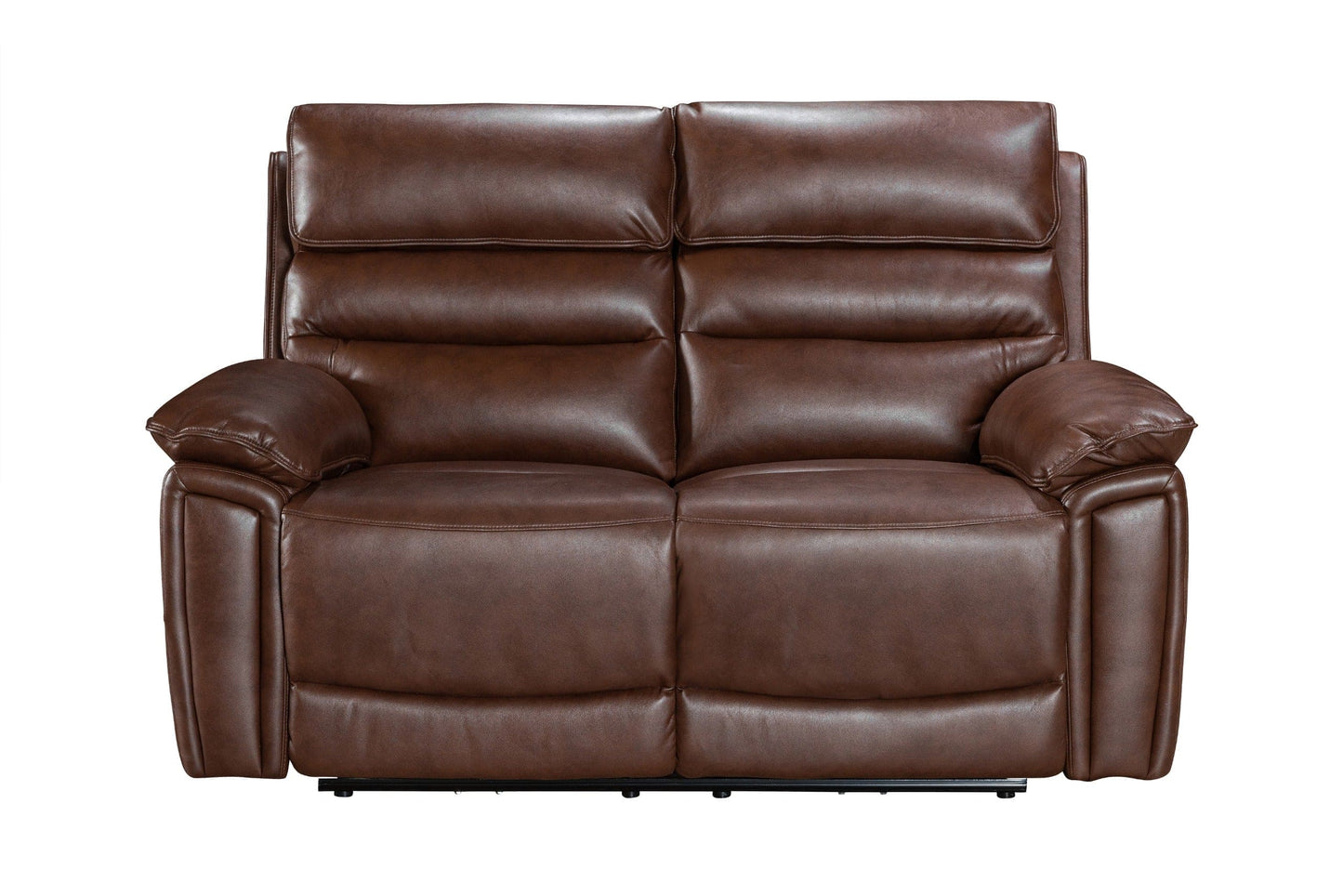 Donald Brown Leather Electric / Power Reclining 2 Seater Sofa With USB Charging Ports