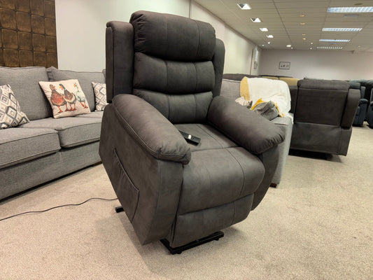 Dual Motor Electric Willow Fabric Rise & Recliner 1 Seater Sofa / Armchair