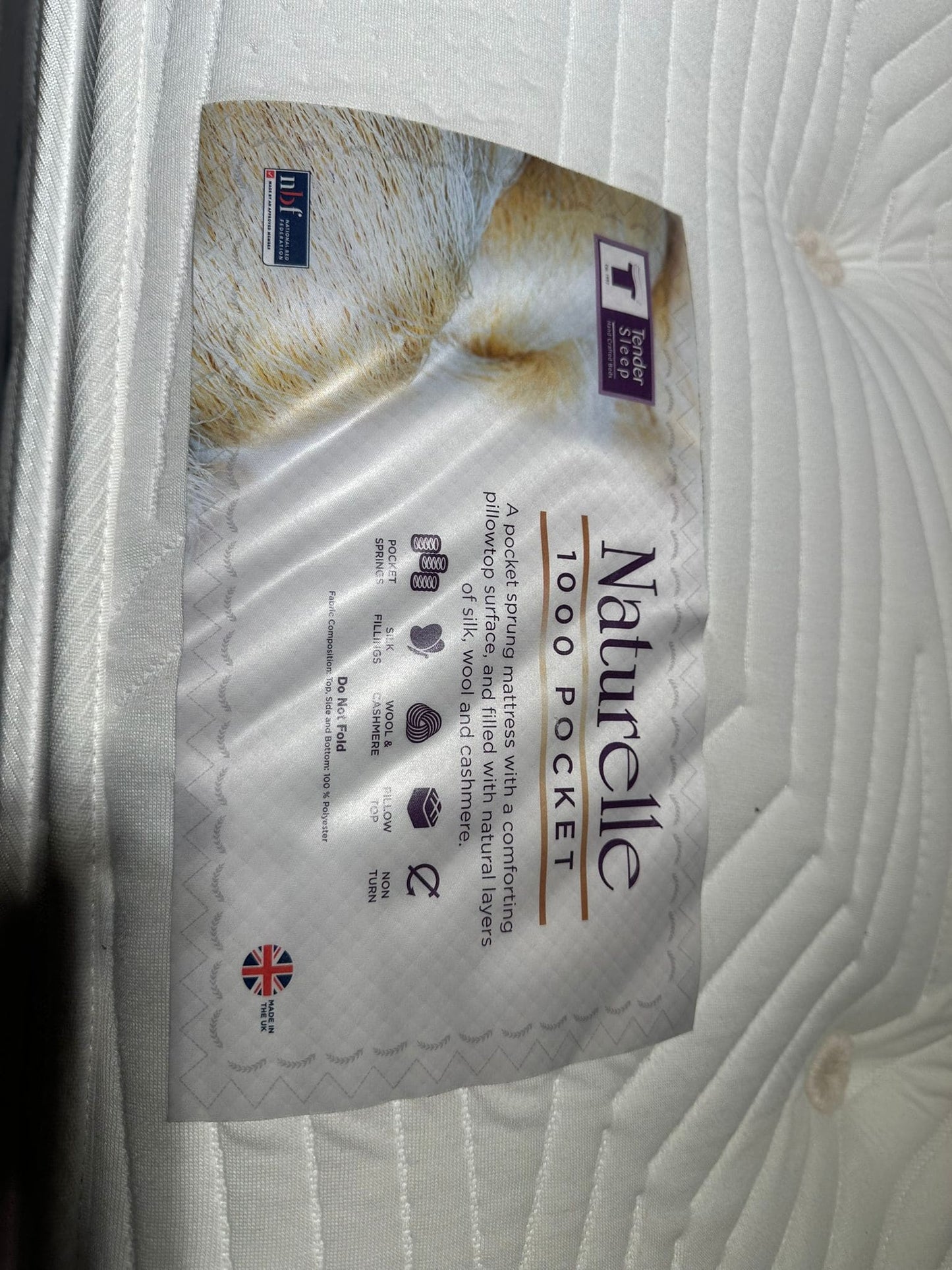 This Whole Bed - “ Naturelle “ Firm 1000 Pocket Sprung Mattress & Divan Bed Package With 2 Draws | Available In 3ft Single, 4'6ft Double or 5ft king