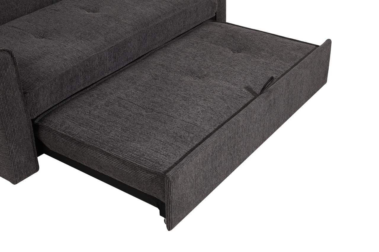 (Back In Stock 30th Sept) Soho Dark Grey Fabric 3 Seater Sofa Bed With Adjustable Backrest