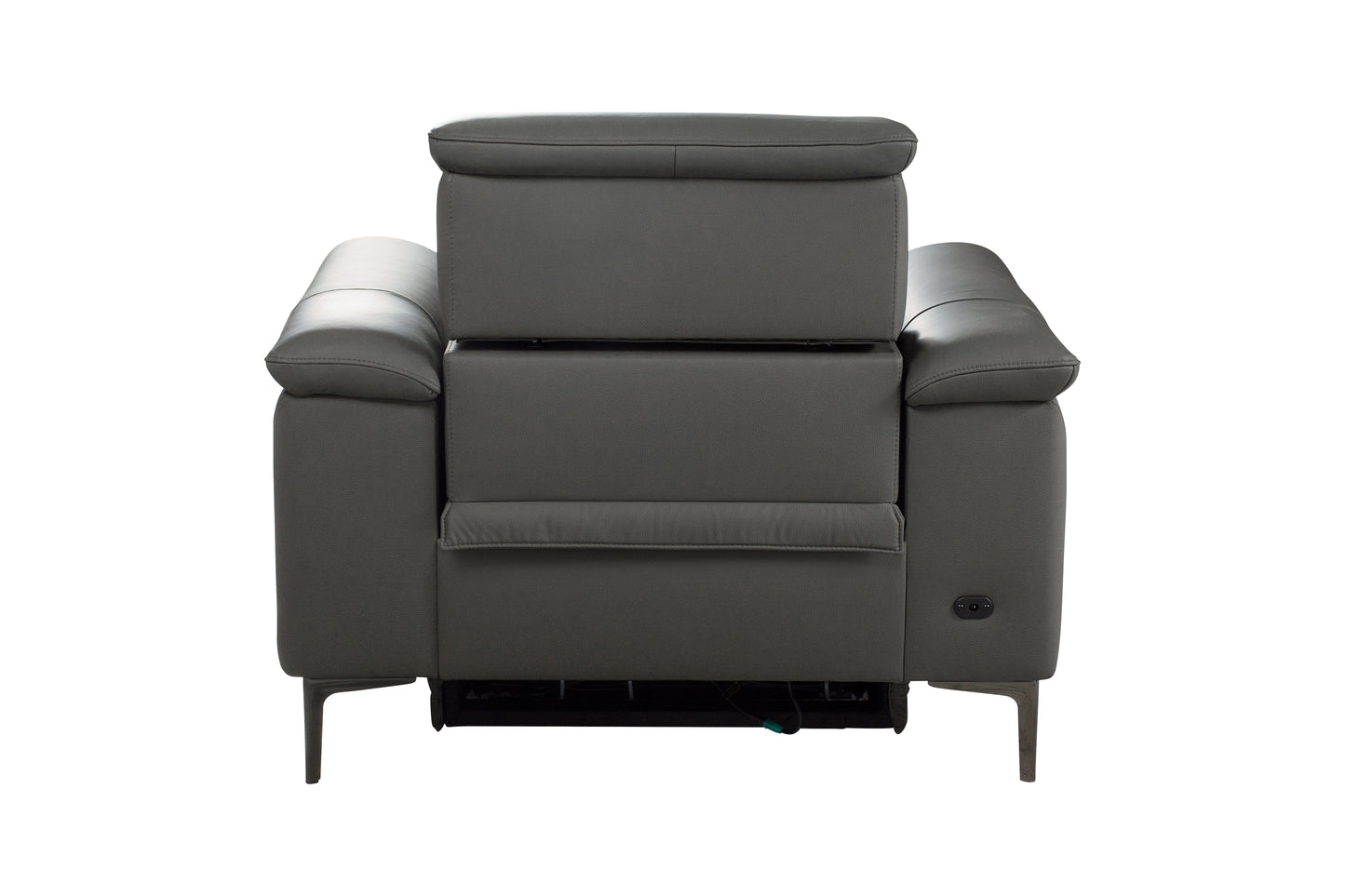 San Andreas Electric Recliner Grey Top Grain Leather Sofa Range With Power Headrests & USB Charging Ports