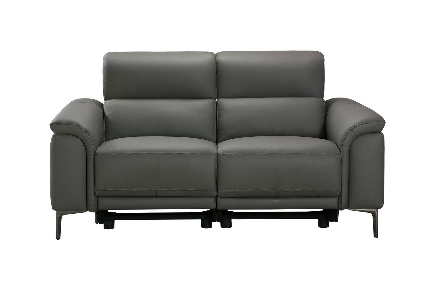San Andreas Electric Recliner Grey Top Grain Leather Sofa Range With Power Headrests & USB Charging Ports