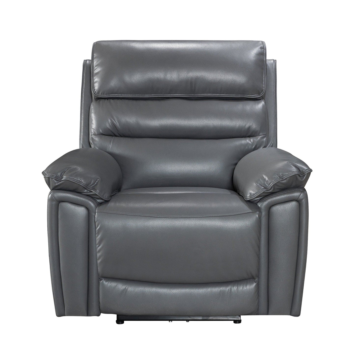 Donald Grey Leather Electric / Power Reclining Sofa Range Suite Set With Drinks Coolers USB Charging Ports & Drop Down Tray Table