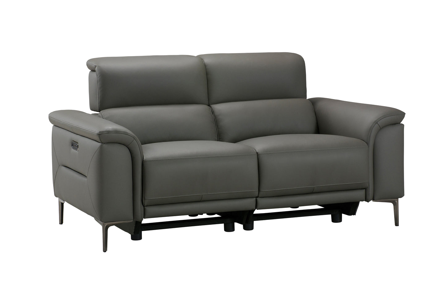 San Andreas Electric Recliner Grey Top Grain Leather Sofa Range With Power Headrests & USB Charging Ports