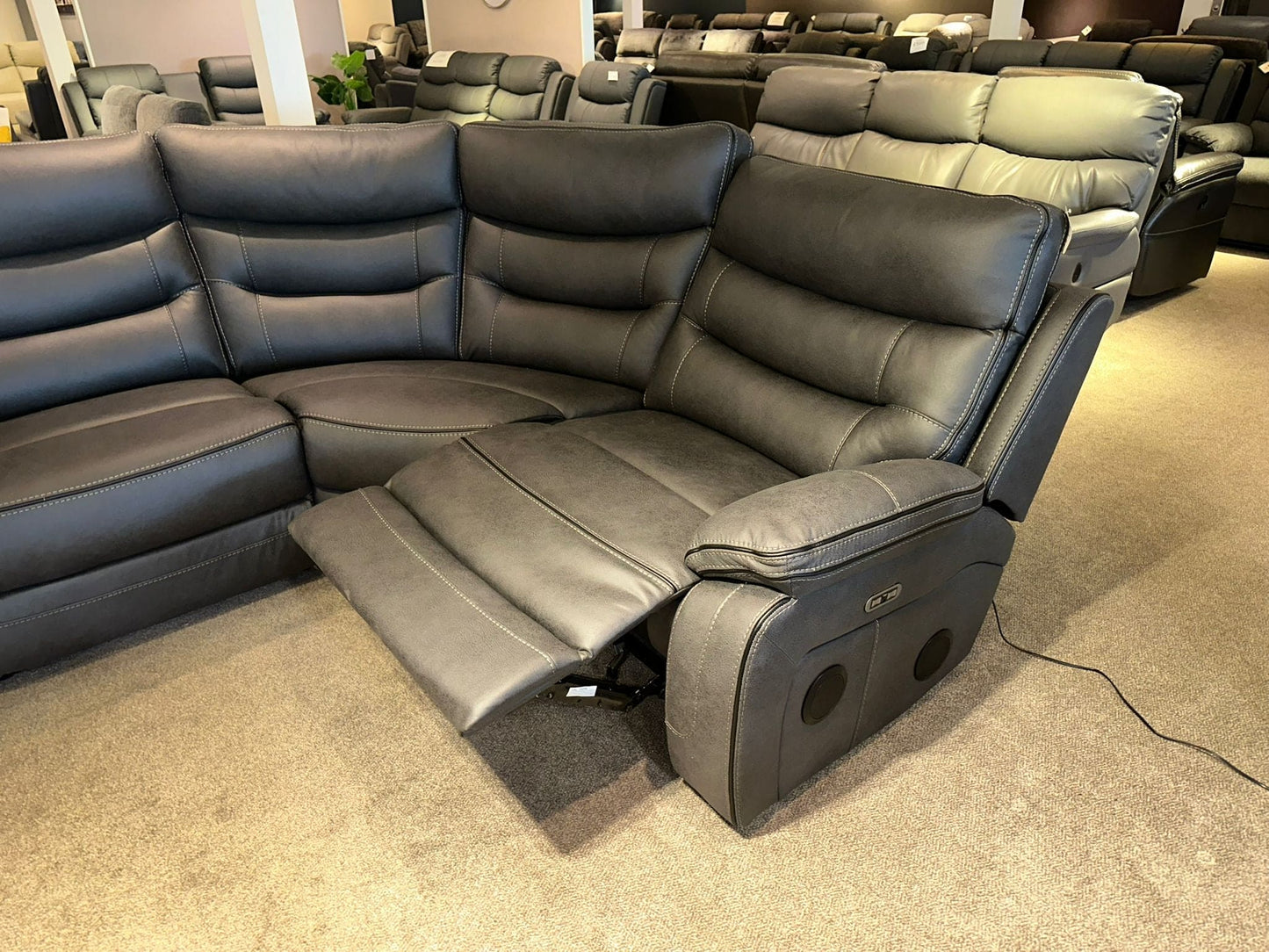 Cinema Corner Sofa - Smart Tech Power Recliner With Drinks Coolers & Extensive Features - 2C1C