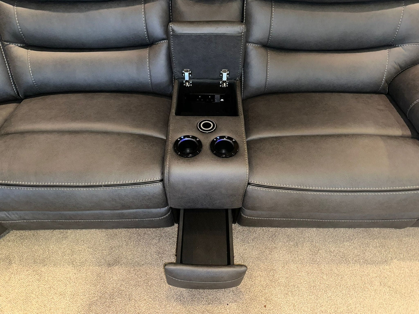 Cinema Corner Sofa - Smart Tech Power Recliner With Drinks Coolers & Extensive Features - 2C1C