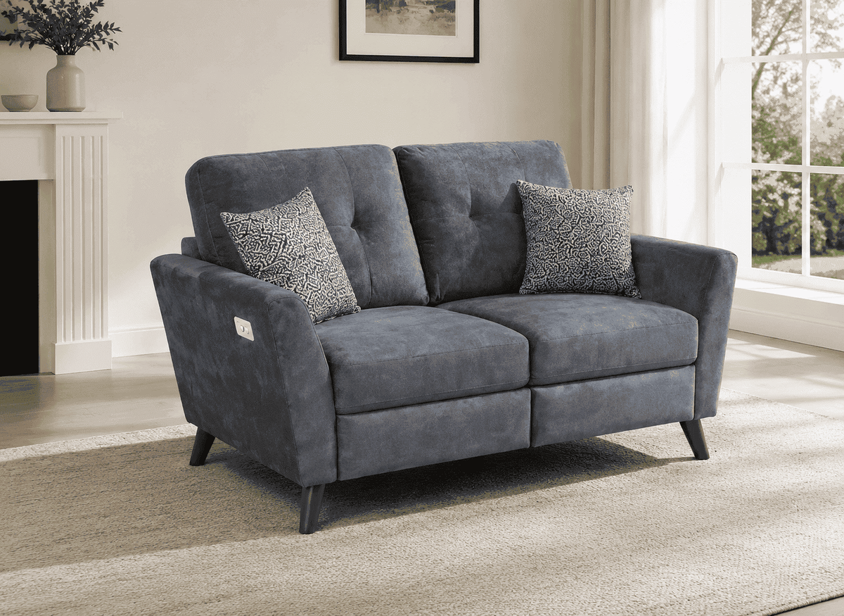 Bundle Deal! 'Angleo' Electric Recliner Grey Plush Velvet Fabric 3 Seater + 2 Seater Sofa Set Range | Couch