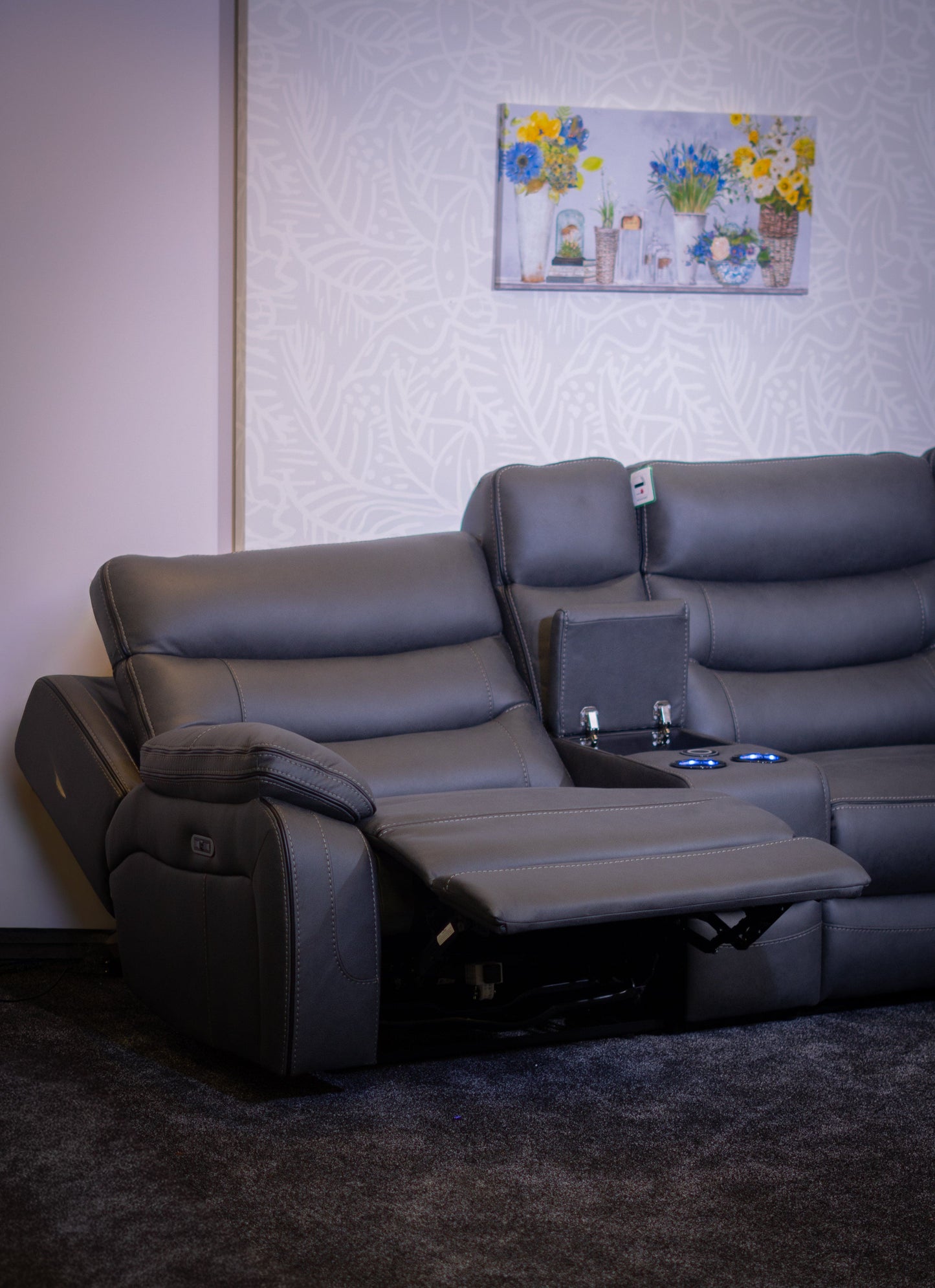 Cinema Corner Sofa - Smart Tech Power Recliner With Drinks Coolers & Extensive Features