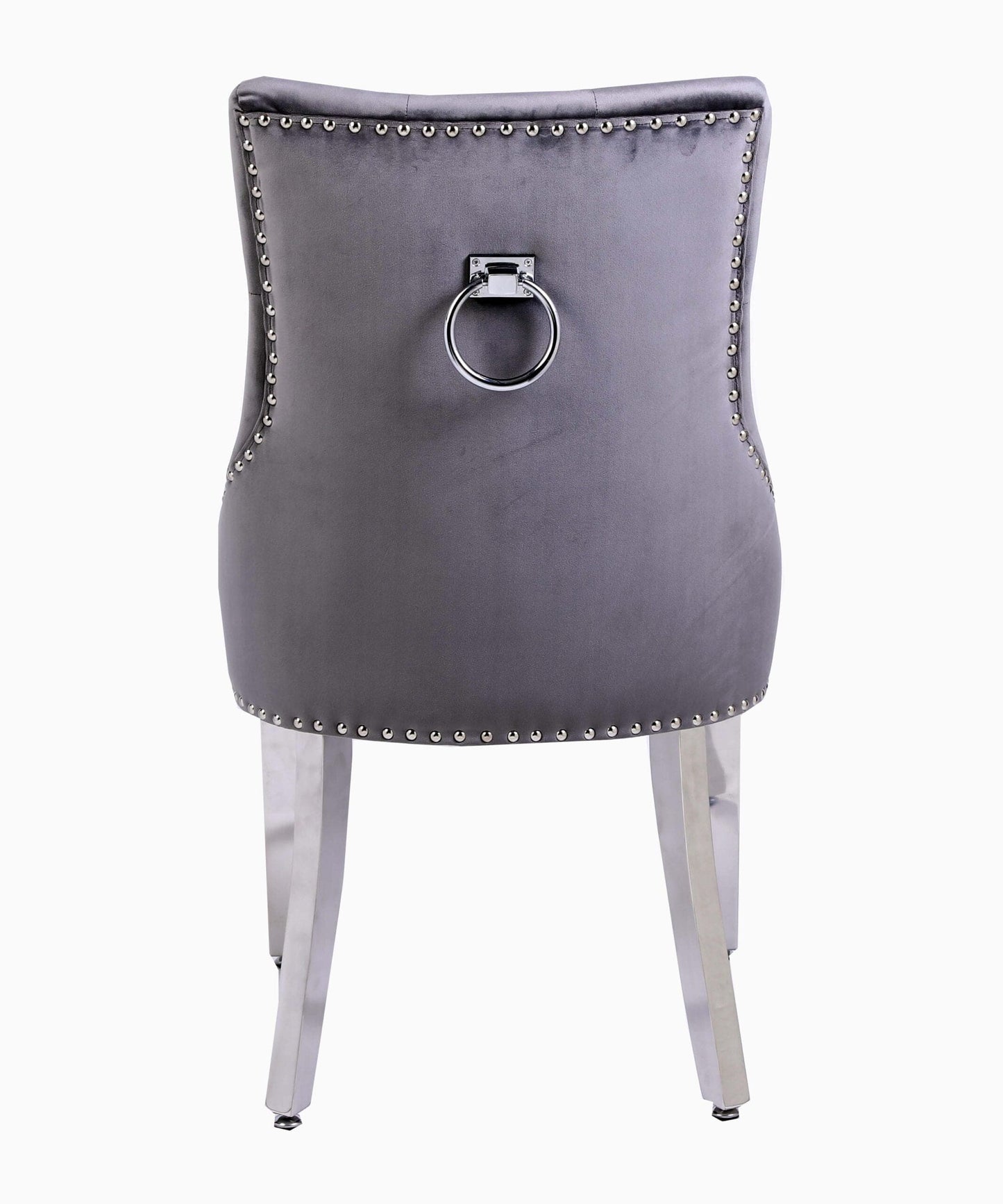 VLNCIA Quilted Back Grey Plush Velvet Tub Dining Chairs | Set Of 2, 4, 6 or 8