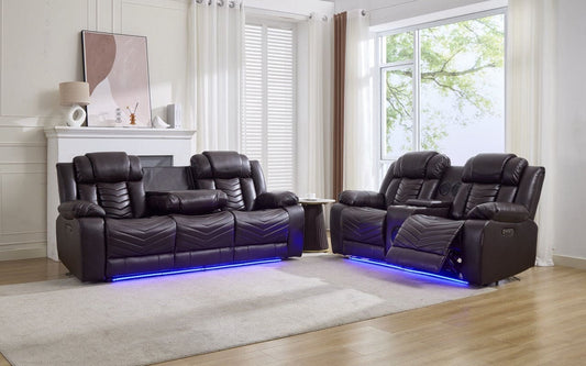 (Pre Order Promo Deal! - Arriving 15th December) Zeus Grey, Black Or Brown Leather Cinema Sofa Set | 3 Seater + 2 Seater + Armchair or 3+2 | Online Only