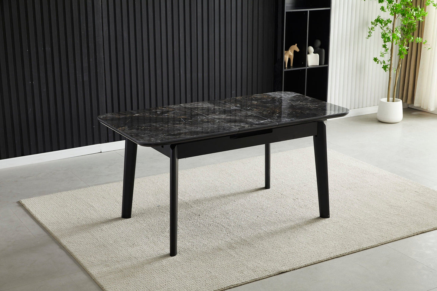 Arizona Black Ceramic Extending Dining Table 130cm - 160cm