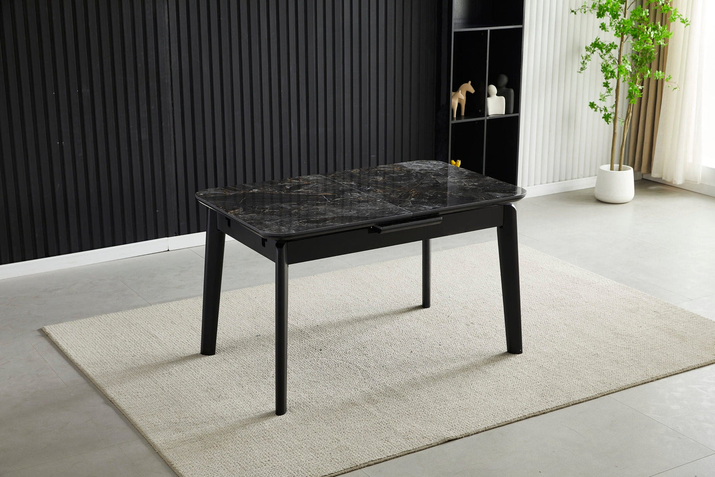 Arizona Black Ceramic Extending Dining Table 130cm - 160cm