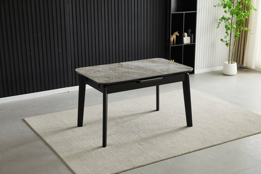 Arizona Grey Ceramic Extending Dining Table 130cm - 160cm + Tokyo chairs