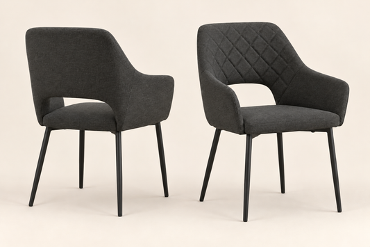 (Pre Order Deal, Arriving December 15th) "Callista" Dining Chairs In Slate Grey Fabric