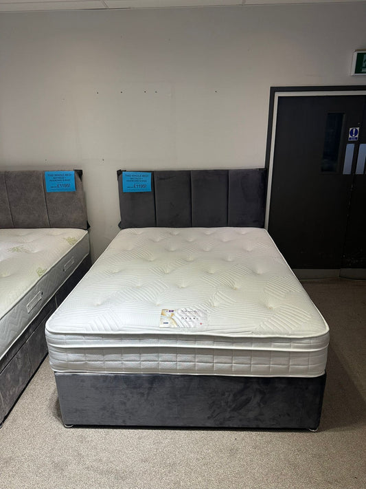 This Whole Bed - “ Naturelle “ Firm  1000 Pocket Sprung Mattress & Divan Bed Package With 2 Draws | Available In 3ft Single, 4'6ft Double or 5ft king
