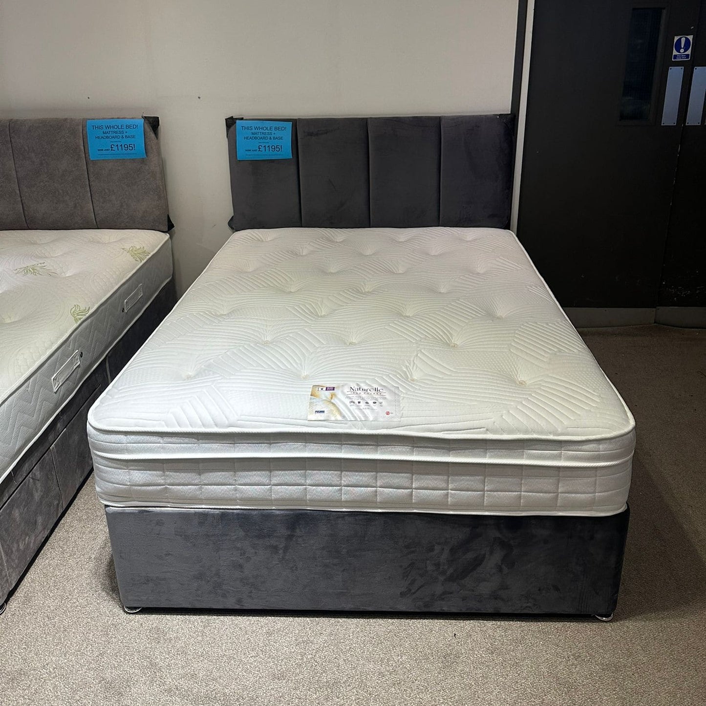 “ Organic Natural “ Firm 1000 Pocket Sprung Mattress & Divan Bed Package With 2 Draws | Available In 3ft Single, 4'6ft Double or 5ft king