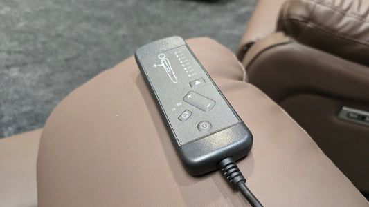 "Bertie" Brown Leather Electric Reclining Massage 3 Seater + 2 Seater Sofa Set With Power Headrests & USB Charging Ports For Ultimate Comfort