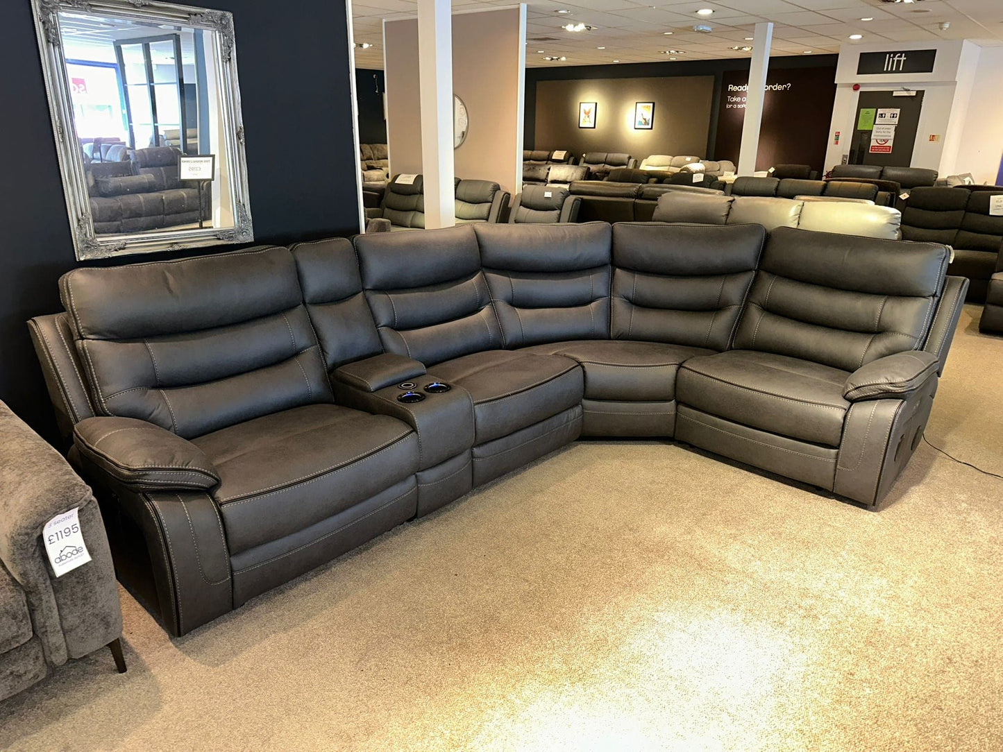 Cinema Corner Sofa - Smart Tech Power Recliner With Drinks Coolers & Extensive Features - 2C1C