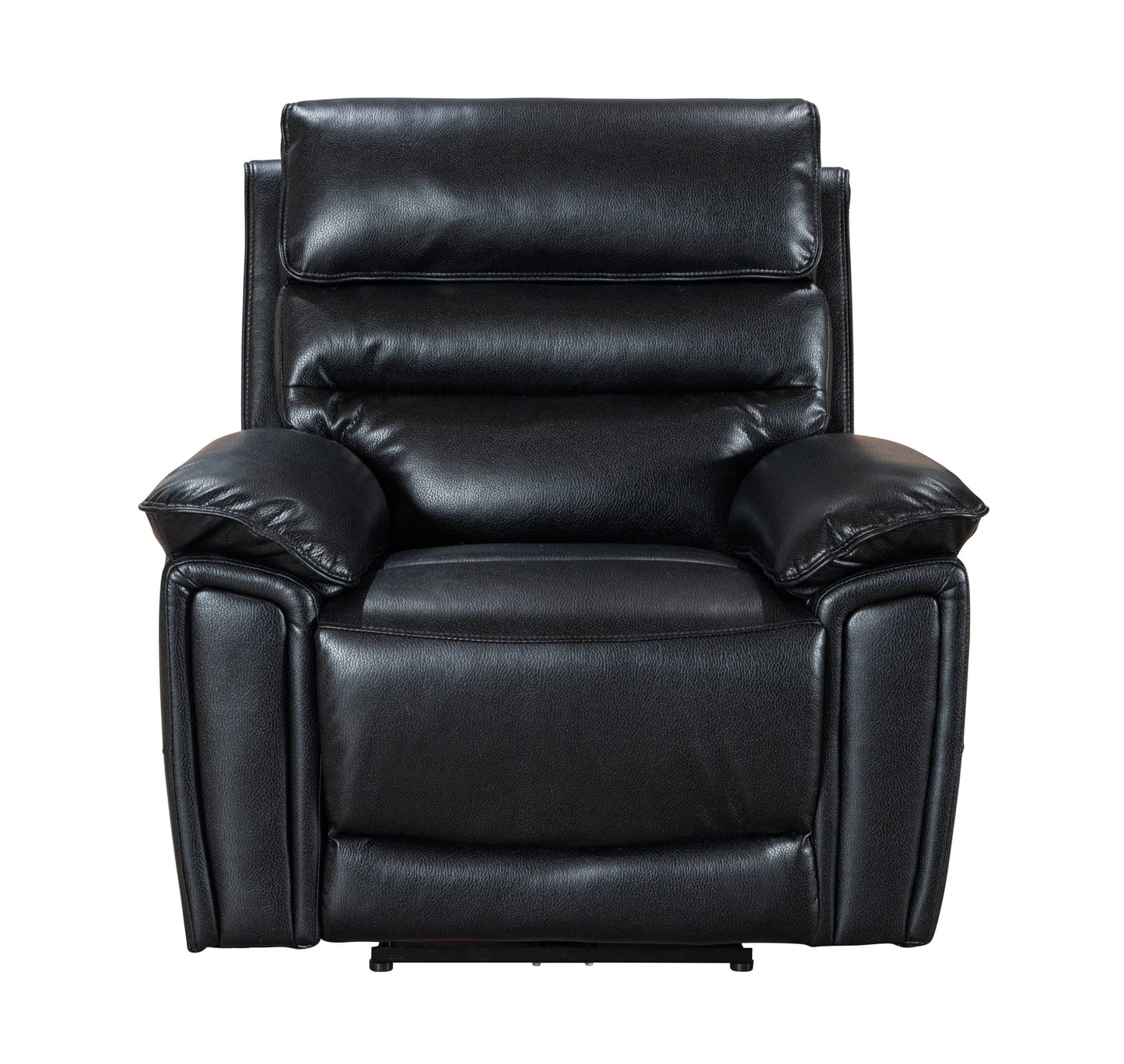 Donald Black Leather Electric / Power Reclining Sofa Range Suite Set With USB Charging Ports & Drop Down Tray Table