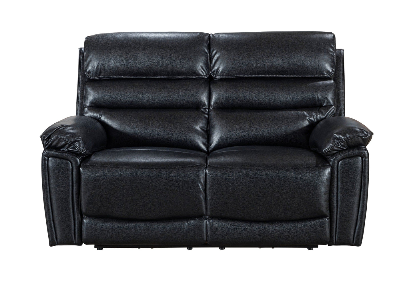 Donald Black Leather Electric / Power Reclining 2 Seater Sofa USB Charging Ports