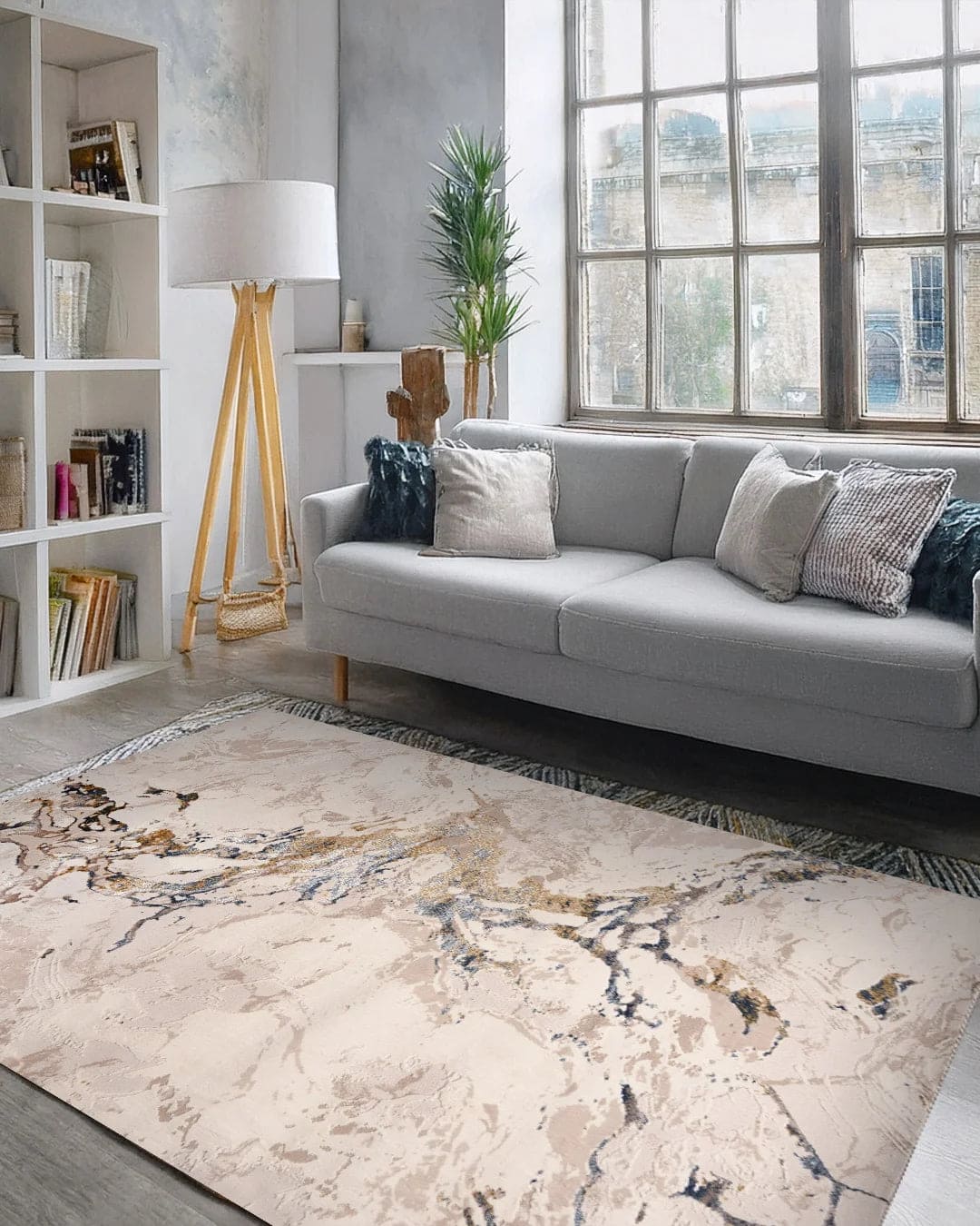 Ruby White & Cream Rug