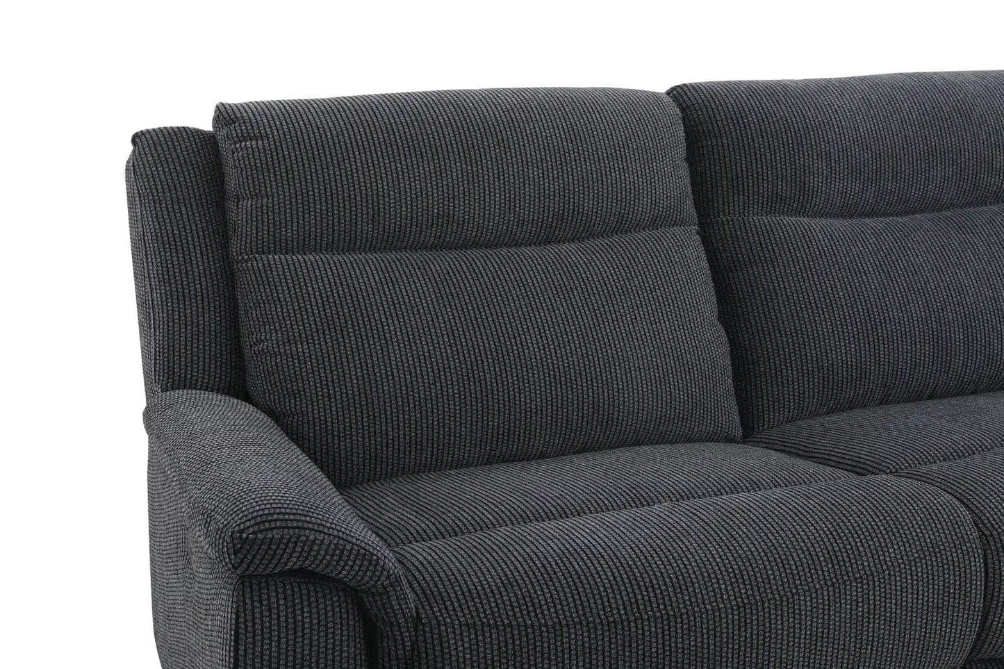"Tamala" Charcoal Grey Fabric 2c2c Electric Recliner Corner Sofa With Drinks Console - Fully Sectional & Complete With USB/C Charging Ports