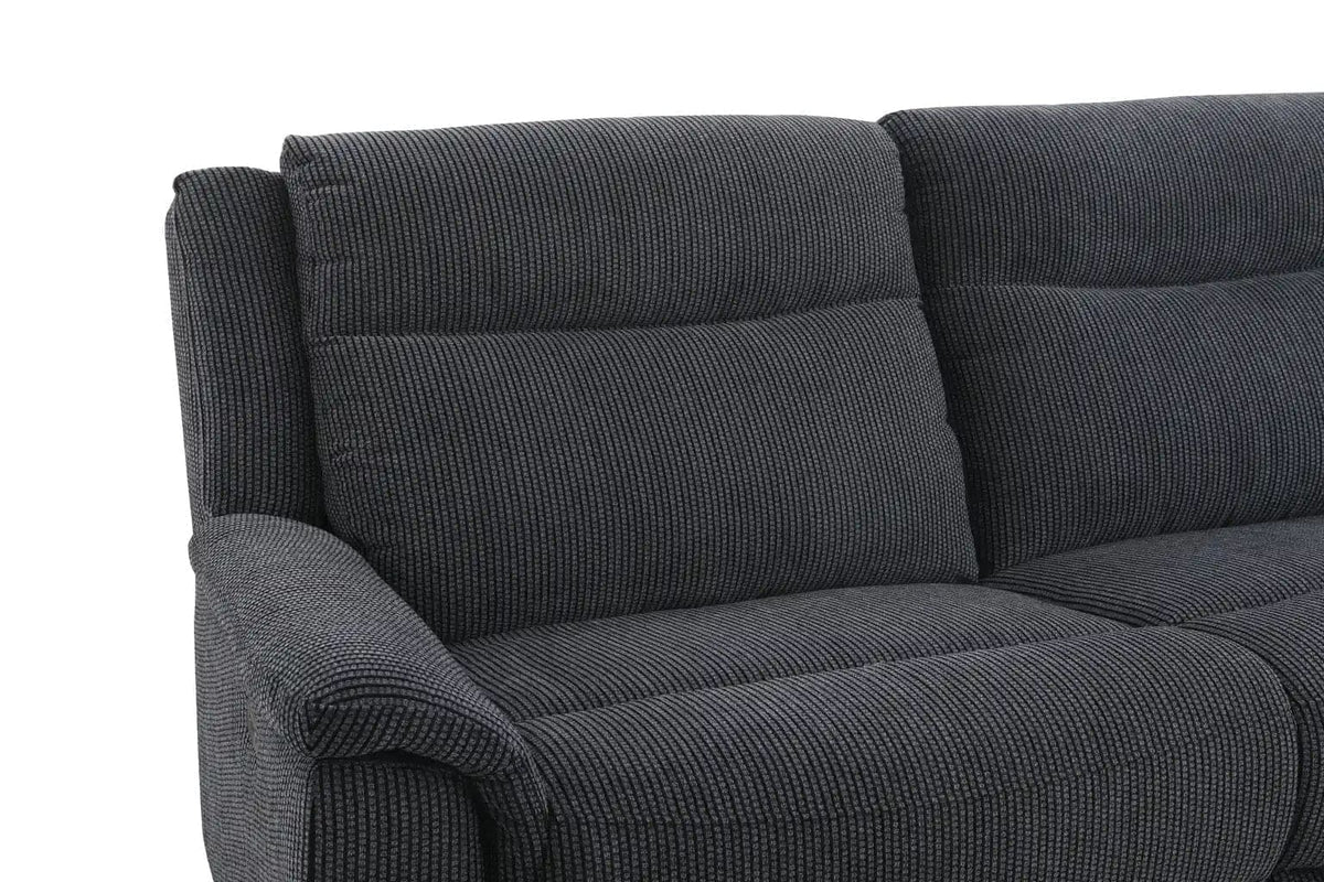 "Tamala" Charcoal Grey Fabric Electric Recliner Corner Sofa With Drinks Console - Fully Sectional & Complete With USB/C Charging Ports