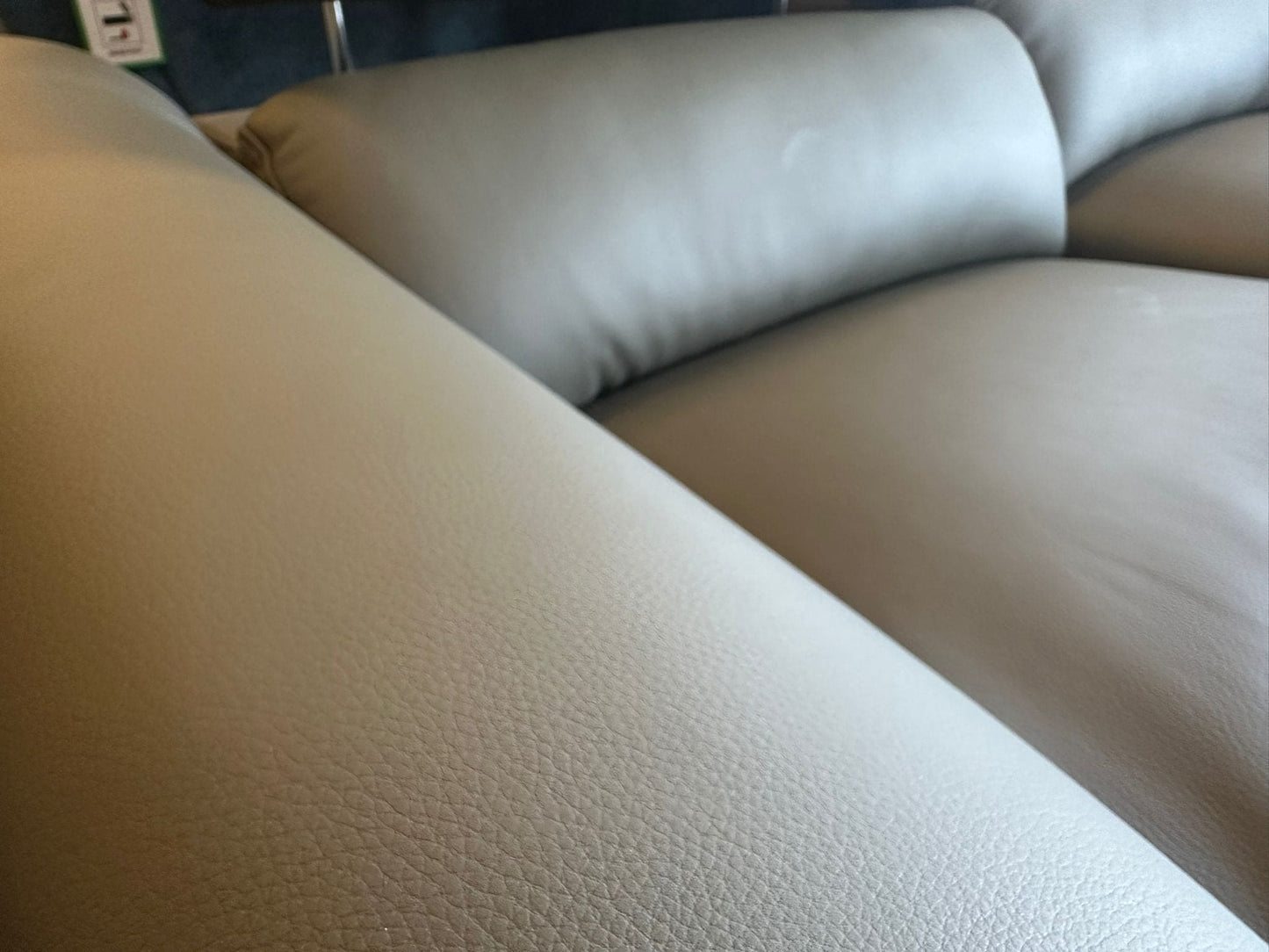San Andreas Electric Recliner Grey Top Grain Leather Corner Sofa With Charging Console