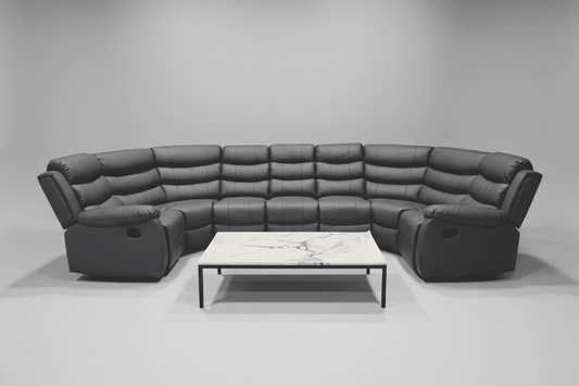 Lando U Shape Recliner Corner Sofa 7 Seater with Fold Down Tray Table
