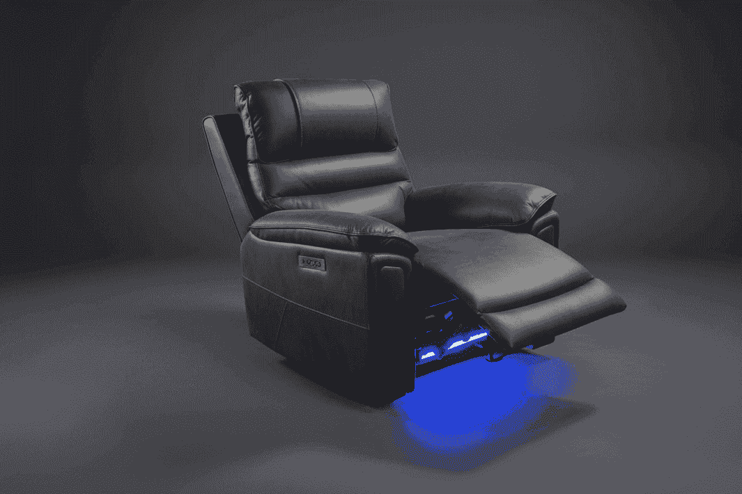 (Pre Order Now, Stock Arrives 15th August) Donald Cinema Armchair / 1 Seater Sofa | Power Adjustable Headrests | Express Easy Clean Smart Tech Grey Fabric Power Recliner Sofa | Couch |