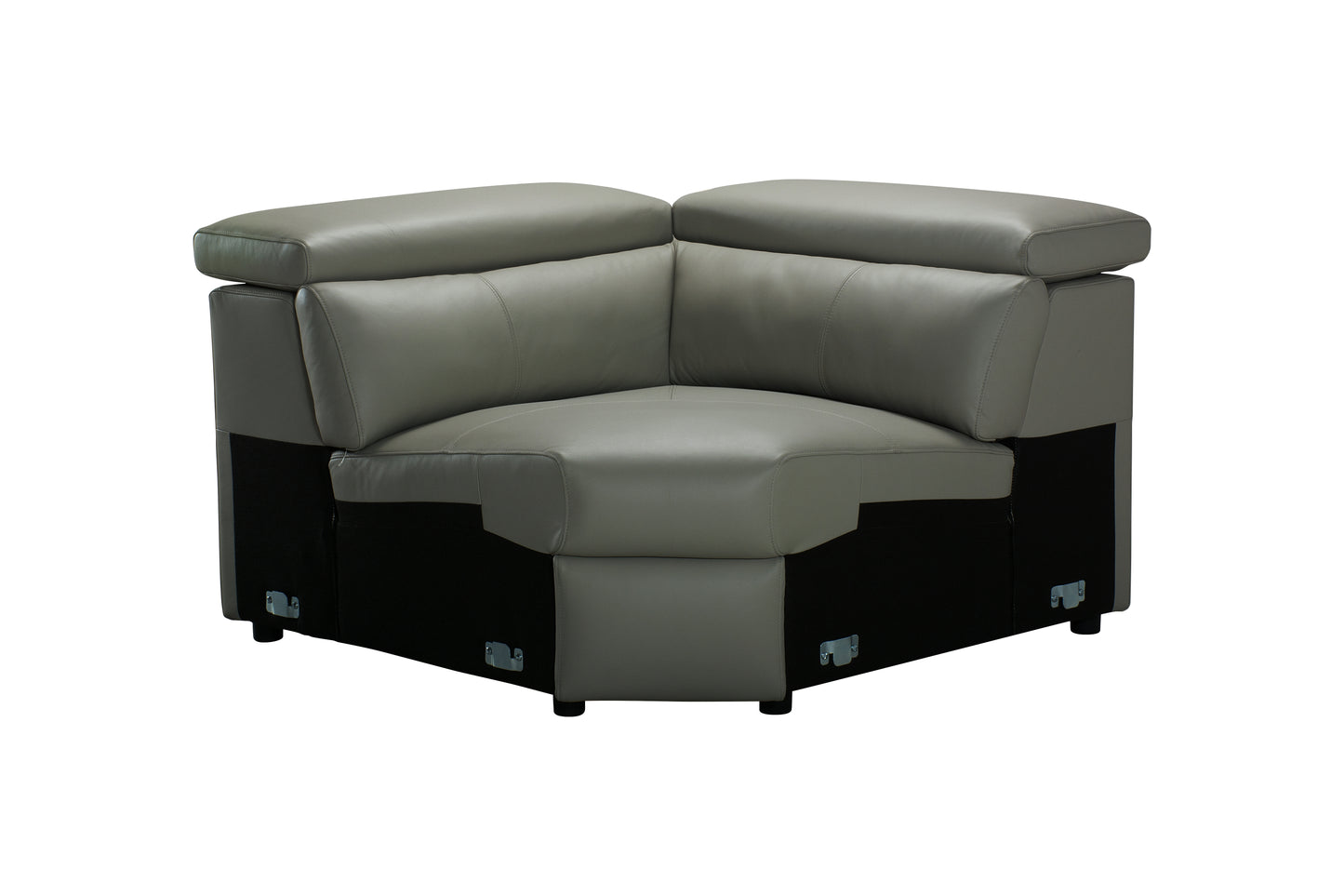 Plaza Electric Recliner Charcoal Milano Top Grain Leather Corner Sofa With Charging Console